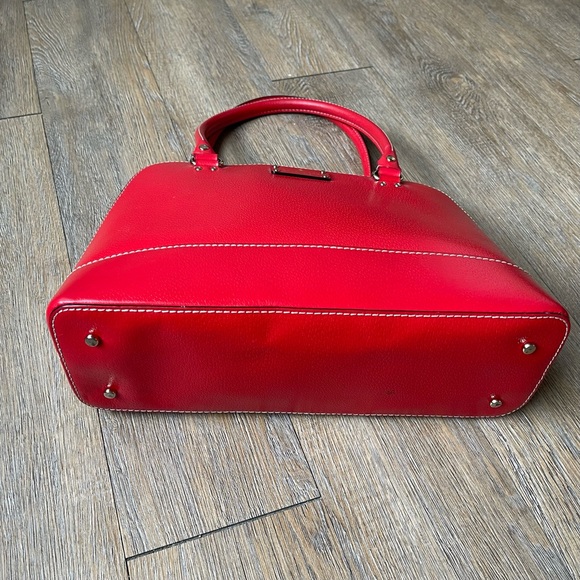 Kate Spade - Women’s - Deep Red Structured Bowler Handbag - Picture 3 of 13